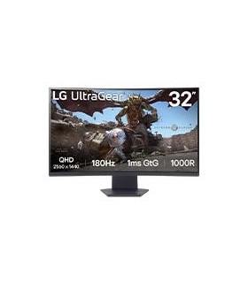 MONITOR LG ULTRAGEAR 32GS60QC GAMER CURVO QHD 31.5,PANEL VA, 2560X1440, 180HZ, TR 1MS, CURVATURA 1000R, HDR10, AMD FREESYNC, ASP