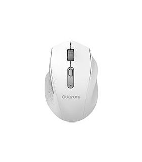 MOUSE INALAMBRICO ERGONMICO CON TEXTURA QUARONI 5 SCROLL/RECEPTOR 2.4 GHZ/800 - 2400 DPI/PTICO/4 NIVELES/BLANCO