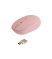 MOUSE INALAMBRICO OPTICO ERGONOMICO 1000 DPI RECEPTOR DUAL (USB Y TIPO C) SILENCIOSO PERFECT CHOICE WHISPER - ROSA