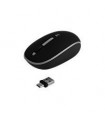 MOUSE INALAMBRICO OPTICO ERGONOMICO 1000 DPI RECEPTOR DUAL (USB Y TIPO C) SILENCIOSO PERFECT CHOICE WHISPER - NEGRO