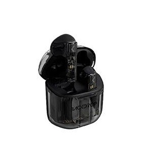 AUDIFONOS INALAMBRICOS TWS BACKDROP TRANSPARENTES/10M / TACTIL COLOR NEGRO
