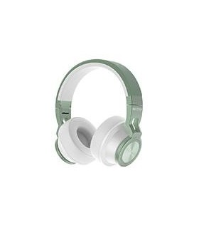 AUDIFONOS BACKDROP INALAMBRICOS DE DIADEMA BLUETOOTH - ALAMBRICOS COLOR BLANCO CON VERDE