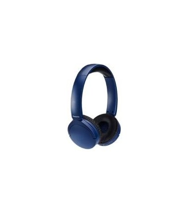 AUDIFONOS BLUETOOTH TIPO DIADEMA (ON-EAR) PANASONIC RB-HF630BE-A, COLOR AZUL, FUNCION MANOS LIBRES/MICROFONO, 72 HORAS BATERIA,