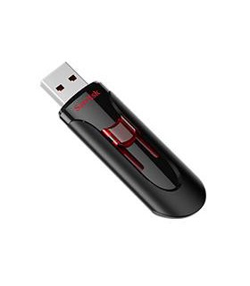 MEMORIA SANDISK 128GB USB 3.0 CRUZER GLIDE Z600 NEGRO C/ROJO