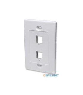 TAPA DE PARED INTELLINET FACEPLATE PLACA 2 PUERTOS BLANCO