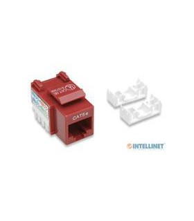 JACK RJ45 CAT5E INTELLINET UTP KEYSTONE DE IMPACTO ROJO