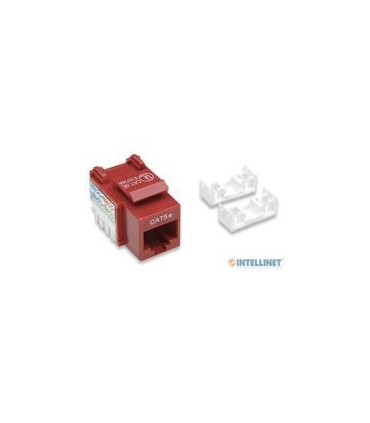 JACK RJ45 CAT5E INTELLINET UTP KEYSTONE DE IMPACTO ROJO