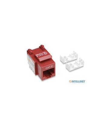 JACK RJ45 CAT6 INTELLINET UTP KEYSTONE DE IMPACTO ROJO
