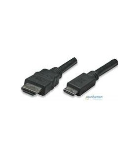 CABLE MANHATTAN MINI HDMI - HDMI 1.8 MTS BOLSA BLINDADO NEGRO