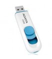 MEMORIA ADATA 32GB USB 2.0 C008 RETRACTIL BLANCO-AZUL