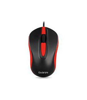 MOUSE OPTICO QUARONI ALAMBRICO COLOR ROJO 1200 DPI