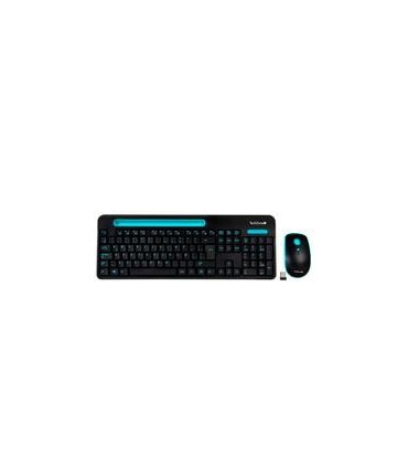 TECLADO/MOUSE TECHZONE TZ20COMB02-INA NANO USB INALAMB RICO RANURA SOPORTE AZUL