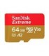 MEMORIA SANDISK EXTREME 64GB MICRO SDXC 170MB/S 4K CLASE 10 A2 V30 C/ADAPTADOR