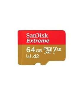MEMORIA SANDISK EXTREME 64GB MICRO SDXC 170MB/S 4K CLASE 10 A2 V30 C/ADAPTADOR