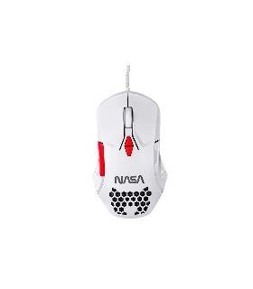 MOUSE GAMER NASA BY TECHZONE NS-GM04 ALAMBRICO LED RGB BLANCO 7 BOTONES HASTA 6400 DPIS