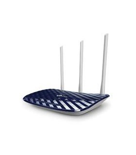 ROUTER INALAMBRICO TP-LINK ARCHER C20W WISP AC750 DUAL BAND 2.4GHZ A 300MBPS Y 5GHZ A 433MBPS 4 PUERTOS LAN 10/100 1 PUERTO WAN
